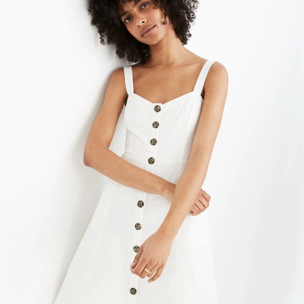 Madewell White Button-Front Tank Dress size 4